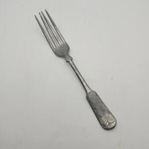 Antique Wallace WBW No 900 7.25" Fiddle Dinner Fork Metal Flatware USA Vintage